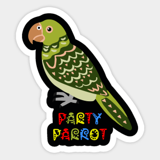 Green Quaker Fiesta Party Parrot Sticker